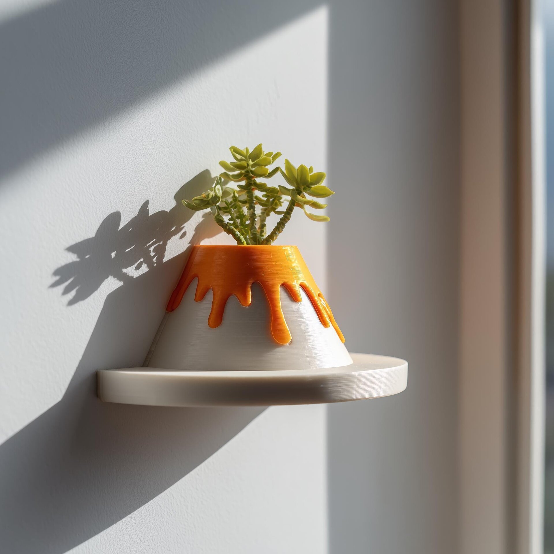 3D Printed Volcano Wall Planter Shelf
