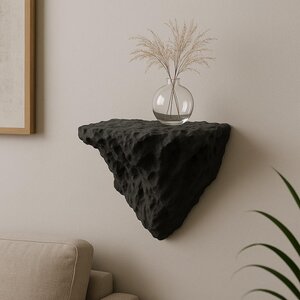 3D Printed Rock Wall Shelf | Geometric Floating Ledge