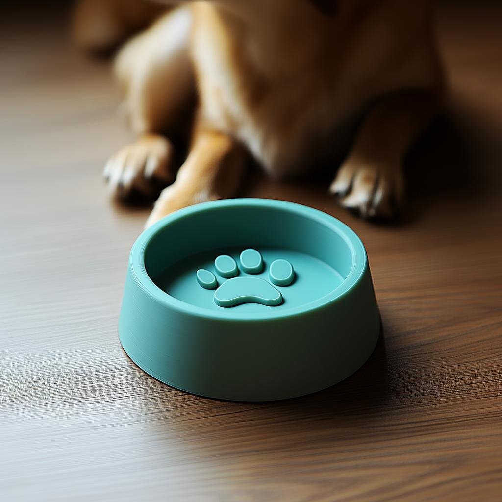 3D Printed Dog Bowl | Raised Paw Print Feeding Dish