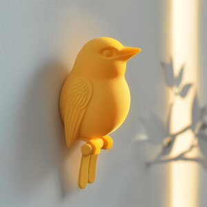 3D Printed Minimal Bird Wall Sculpture