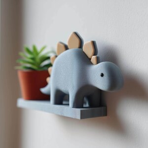 3D Printed Stegosaurus Wall Shelf