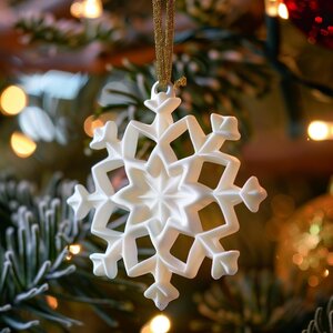 10-Piece 3D Printed Snowflake Ornament Pack