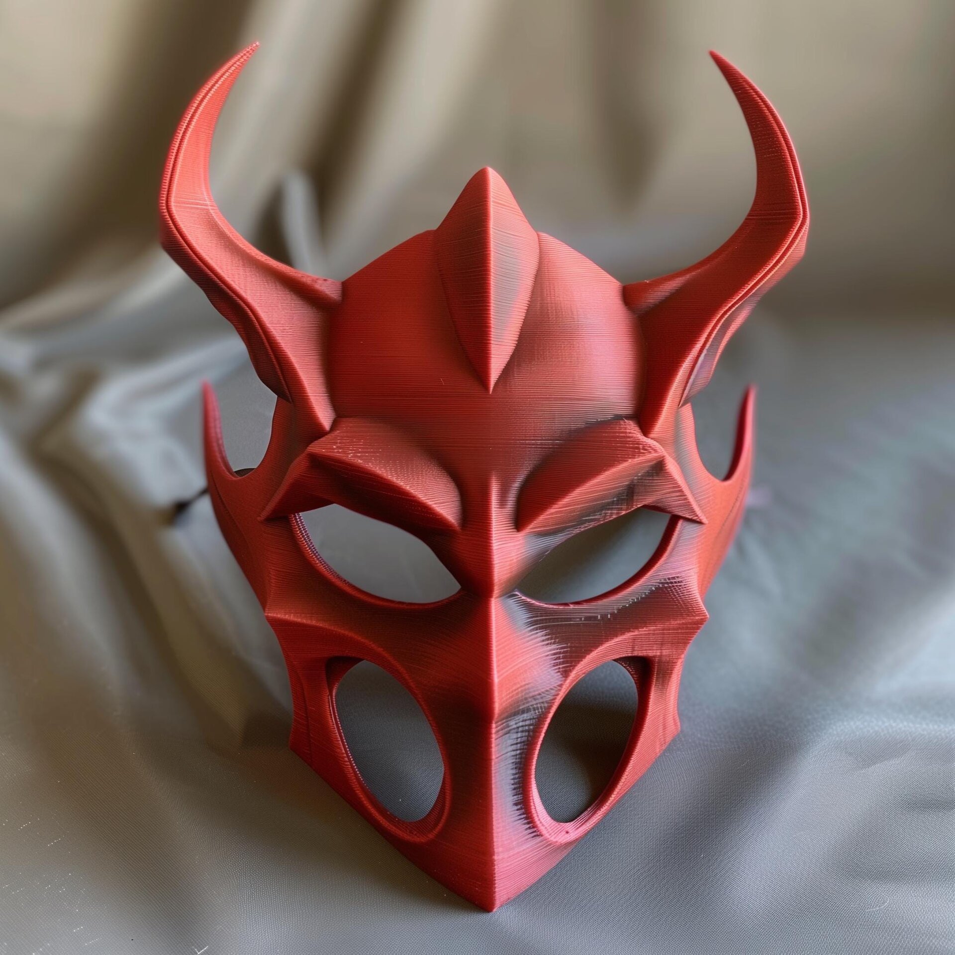 3D Printed Horned Demon Costume Mask