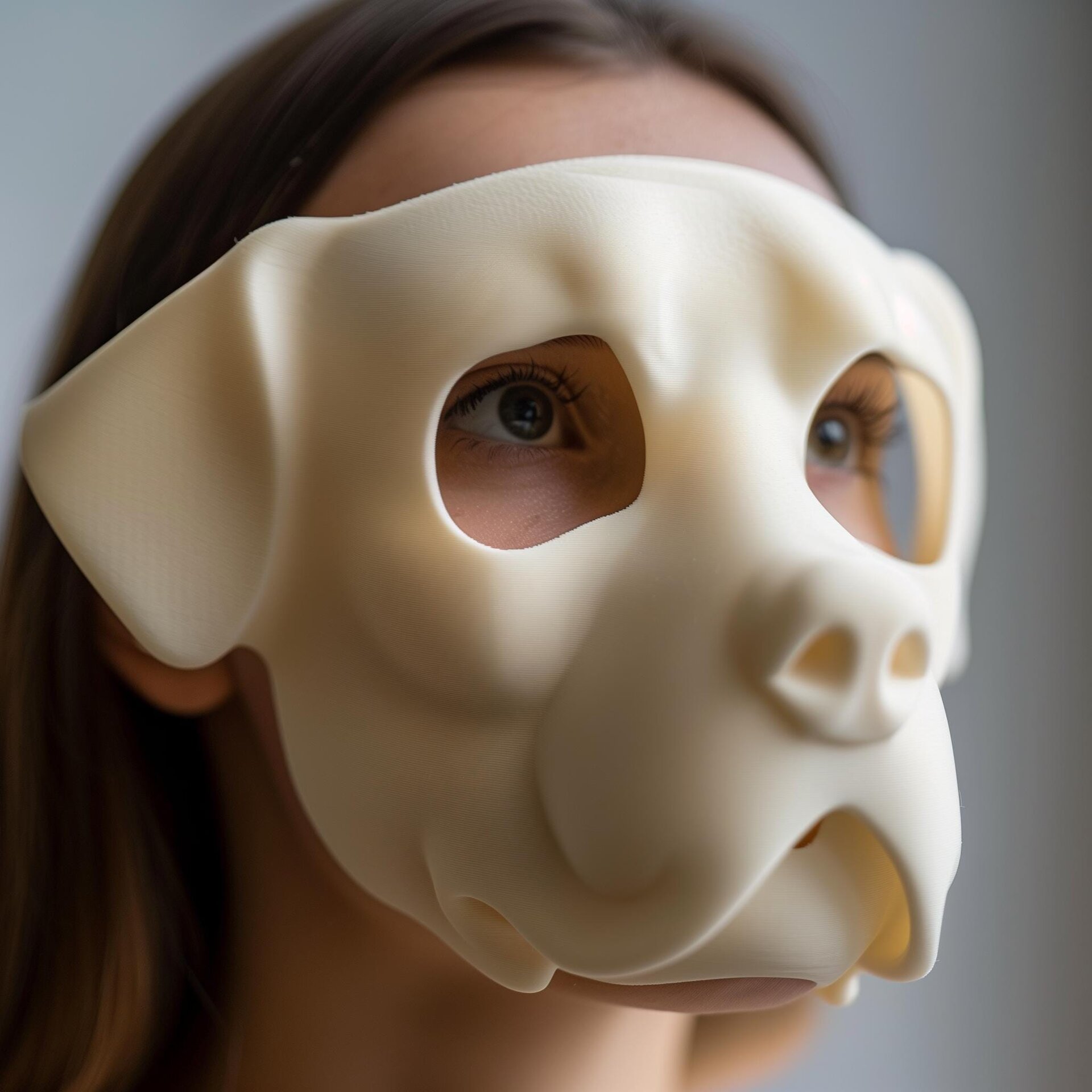 3D Printed Bulldog Face Costume Mask