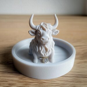 3D Printed Highland Cow Jewelry Dish
