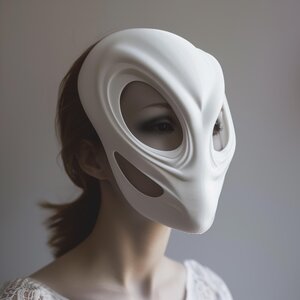 3D Printed Minimal Alien Costume Mask