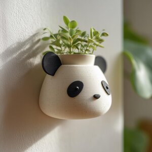 3D Printed Panda Face Wall Planter