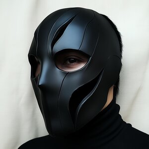 3D Printed Black Tactical Full Face Mask
