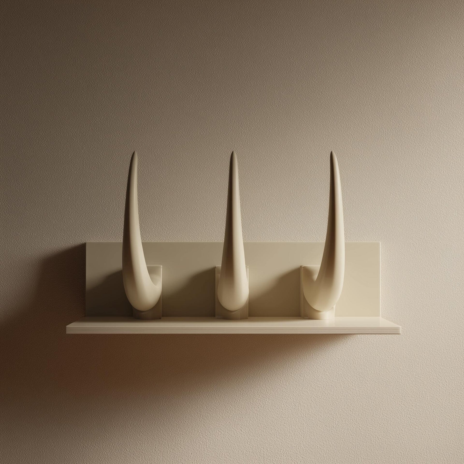 3D Printed Spiked Horn Wall Shelf