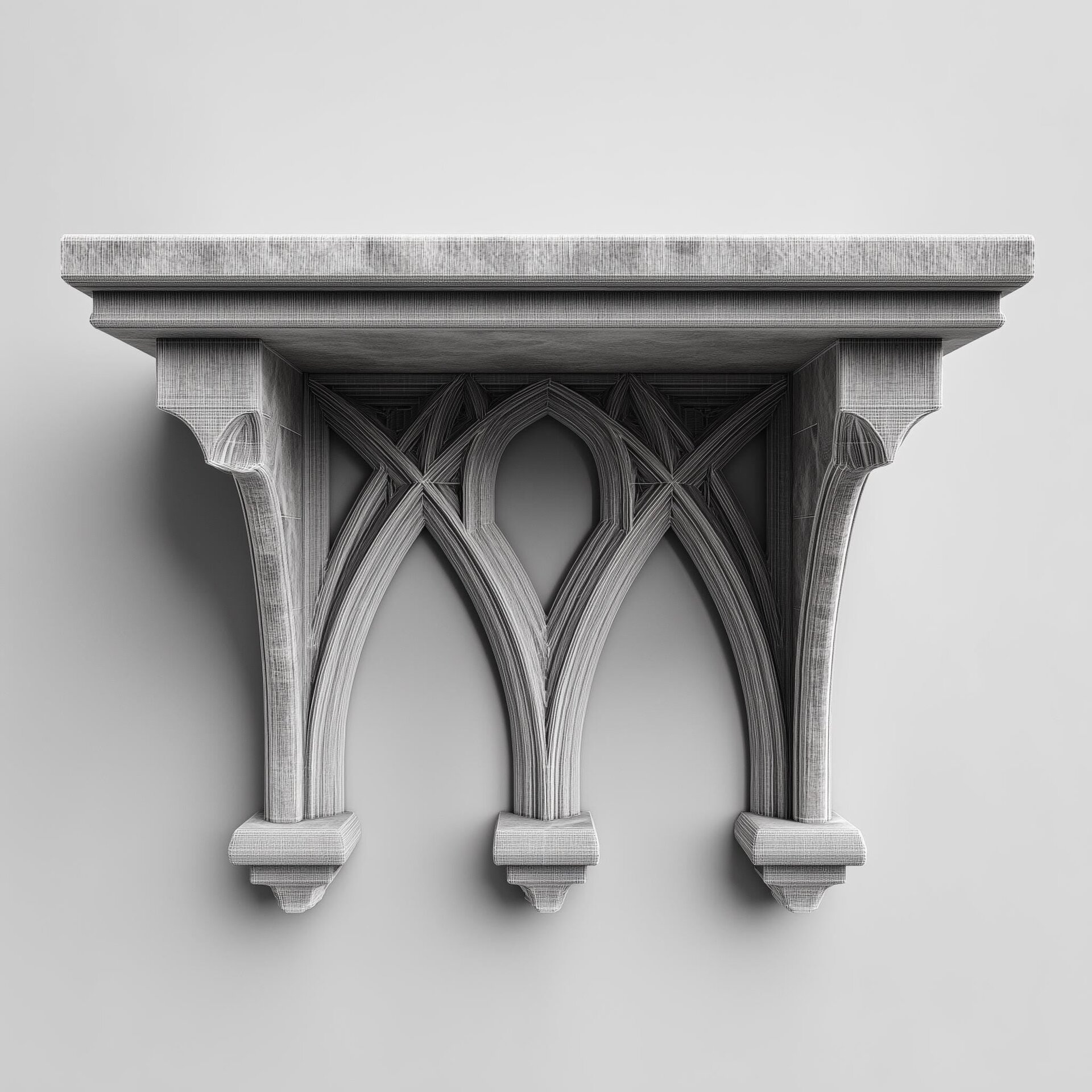 3D Printed Gothic Arch Wall Shelf