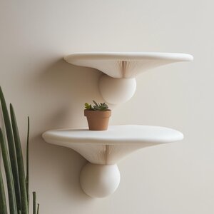 3D Printed Honey Mushroom Shelf Pair
