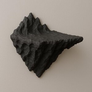 3D Printed Mountain Wall Shelf | Rocky Floating Ledge