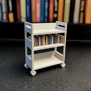 3D Printed 1:12 Dollhouse Library Cart