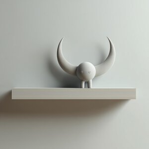 3D Printed Horned Creature Wall Shelf