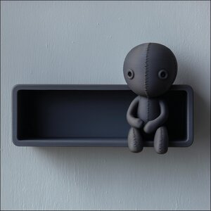 3D Printed Grim Stitch Doll Wall Shelf