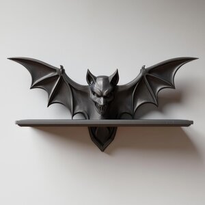 3D Printed Gothic Bat Wall Shelf