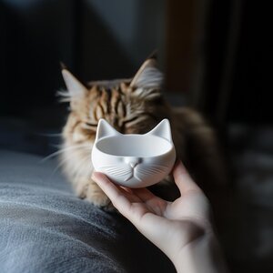 3D Printed Cat Bowl | Shallow Kitty Feeding Dish