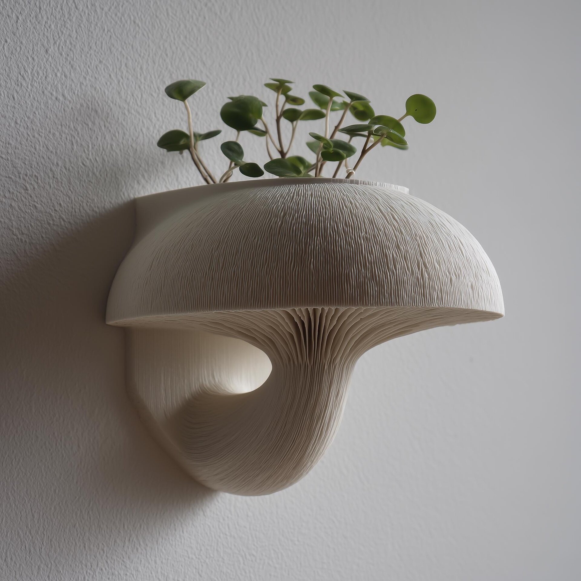 3D Printed Mushroom Pot Display Wall Shelf