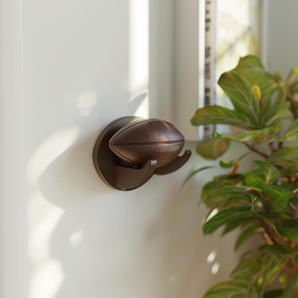 3D Printed Football Wall Display | Ball with Curved Mount