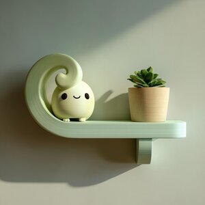 3D Printed Kawaii Spiral Wall Shelf