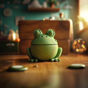 Frog Memorial Urn with Lid | 3D Printed Keepsake