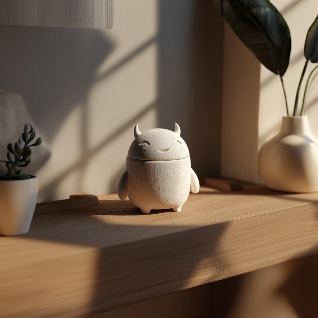 3D Printed Sleepy Monster Memorial Urn