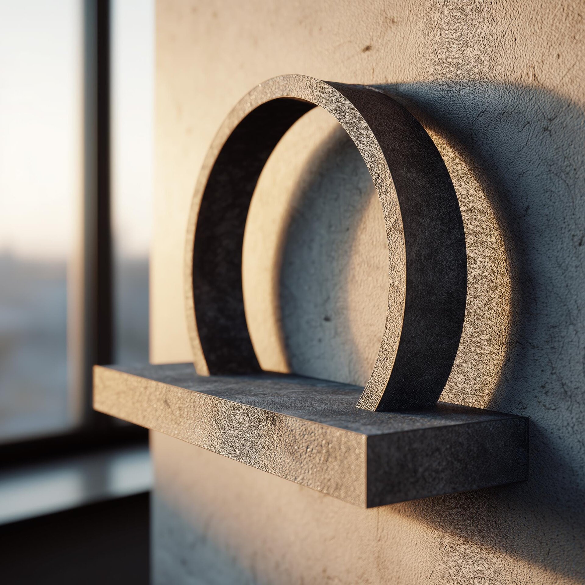 3D Printed Arch Ring Wall Shelf | Sculptural Round Ledge