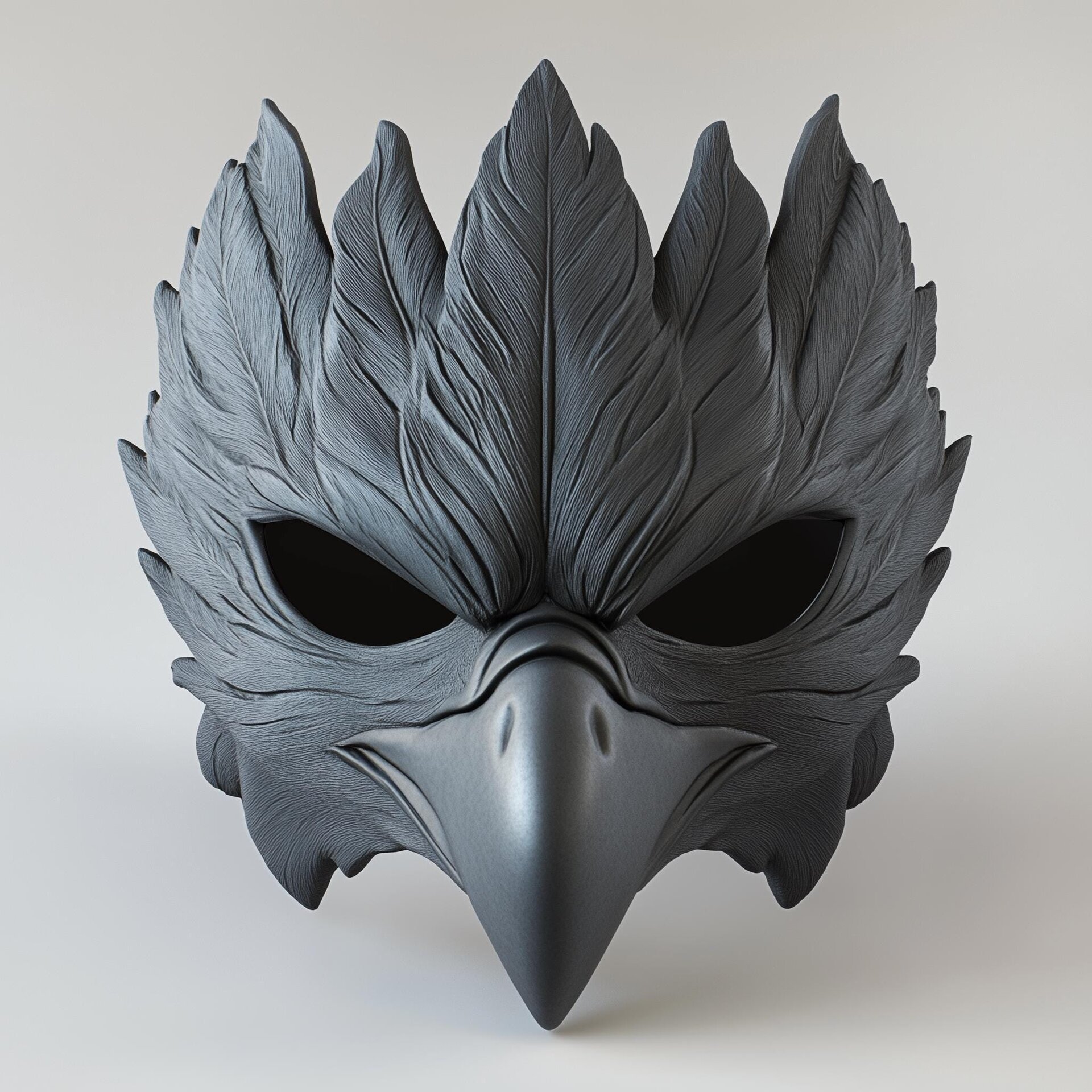3D Printed Black Raven Beak Cosplay Mask