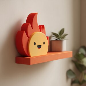 3D Printed Fire Sprite Wall Shelf