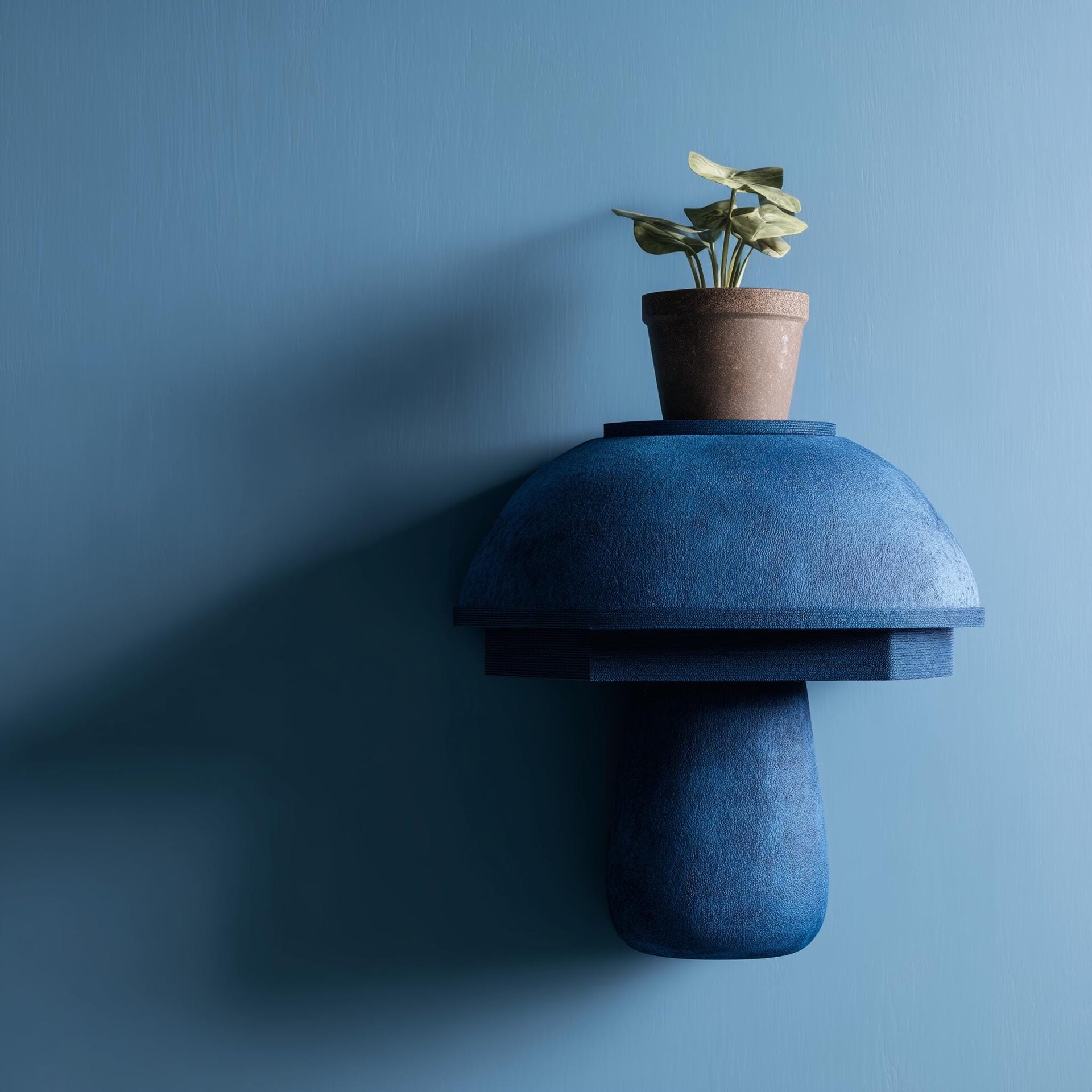 3D Printed Modern Mushroom Wall Shelf | Rounded Cap Ledge