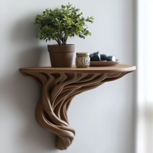 3D Printed Tree Root Wall Shelf | Organic Floating Ledge