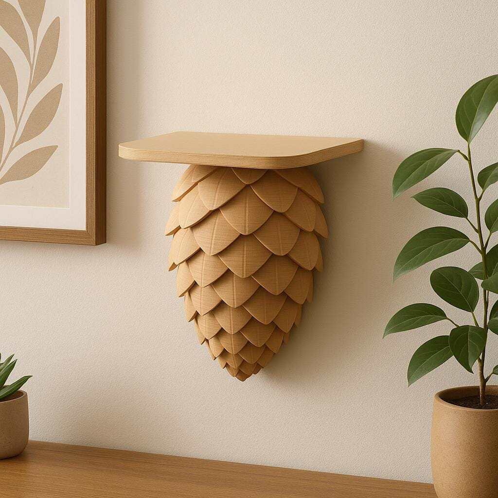 3D Printed Pinecone Wall Shelf