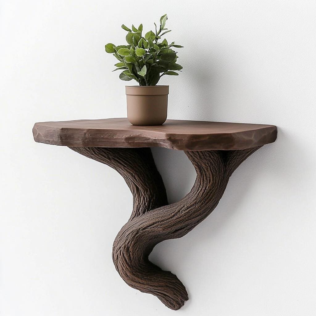 3D Printed Tree and Vine Wall Shelf