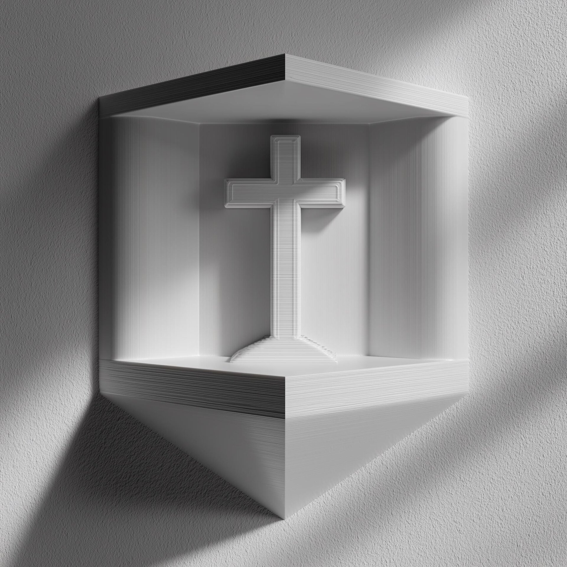 3D Printed Cross Prayer Niche Wall Shelf
