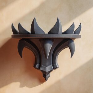 3D Printed Gothic Flame Wall Shelf