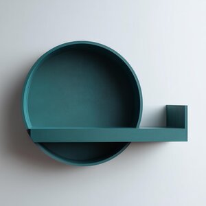 3D Printed Round Wall Shelf with Side Stopper