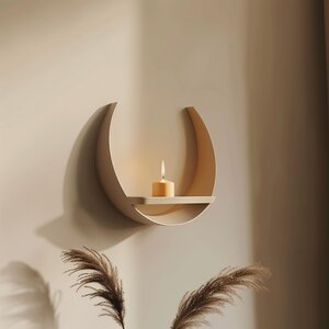 3D Printed Crescent Moon Wall Shelf