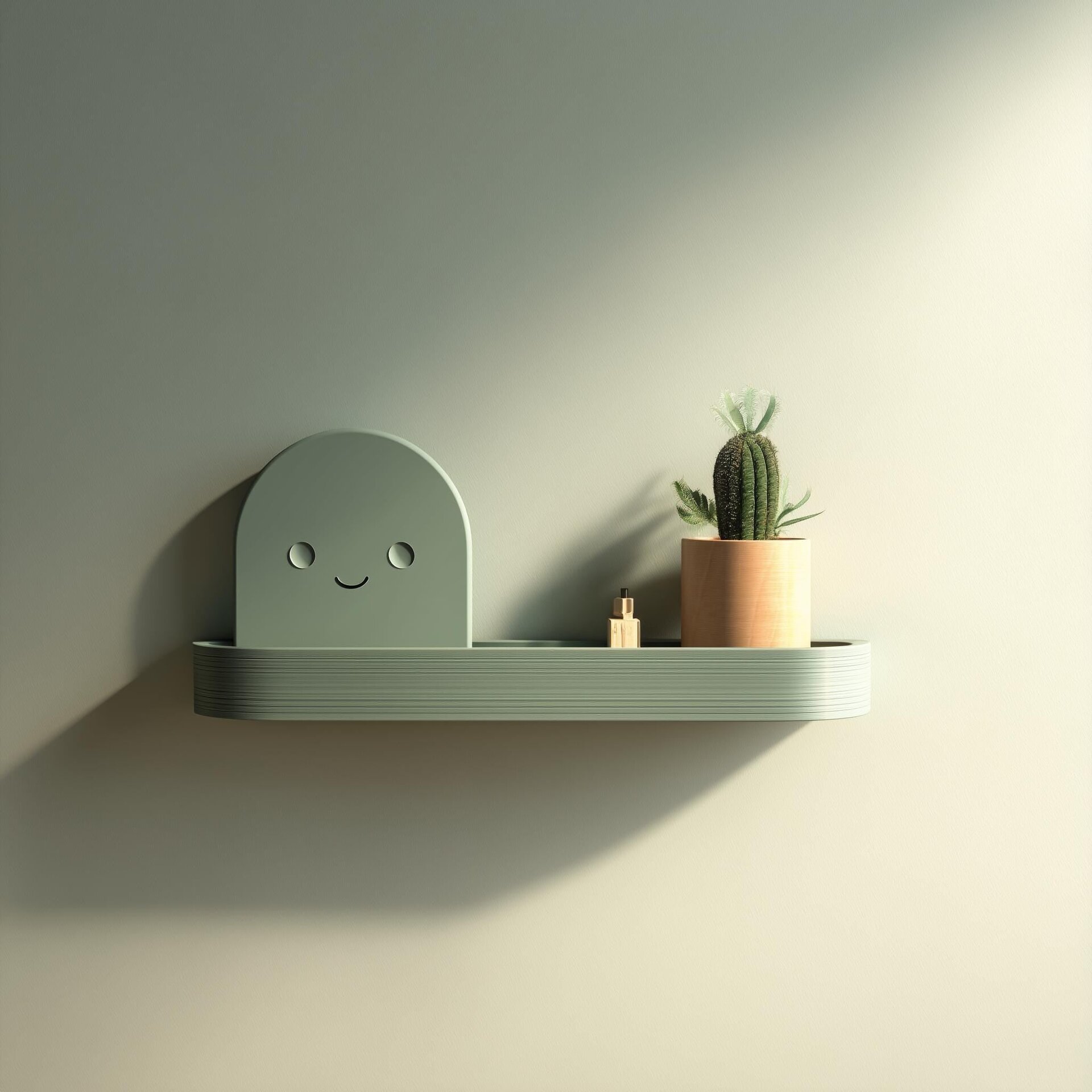 3D Printed Smiling Character Wall Shelf