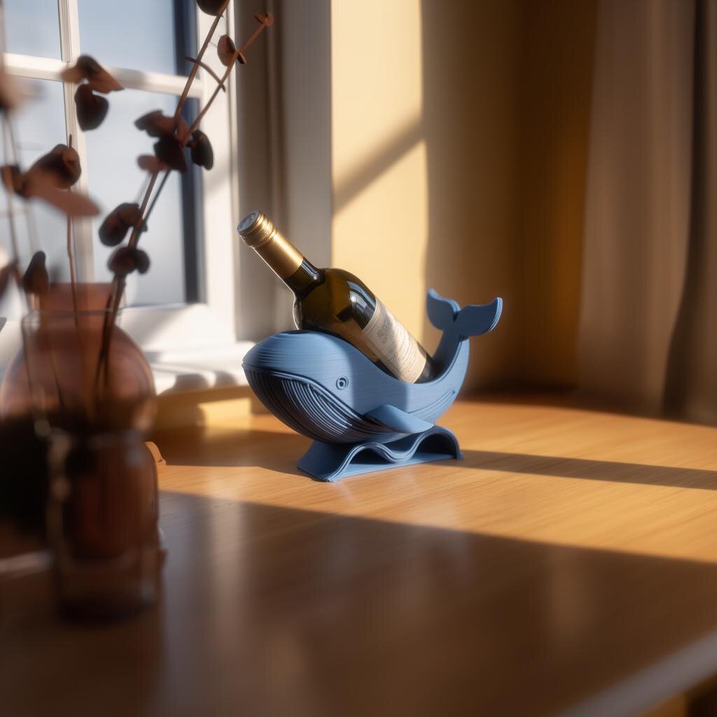 3D Printed Whale Wine Bottle Holder