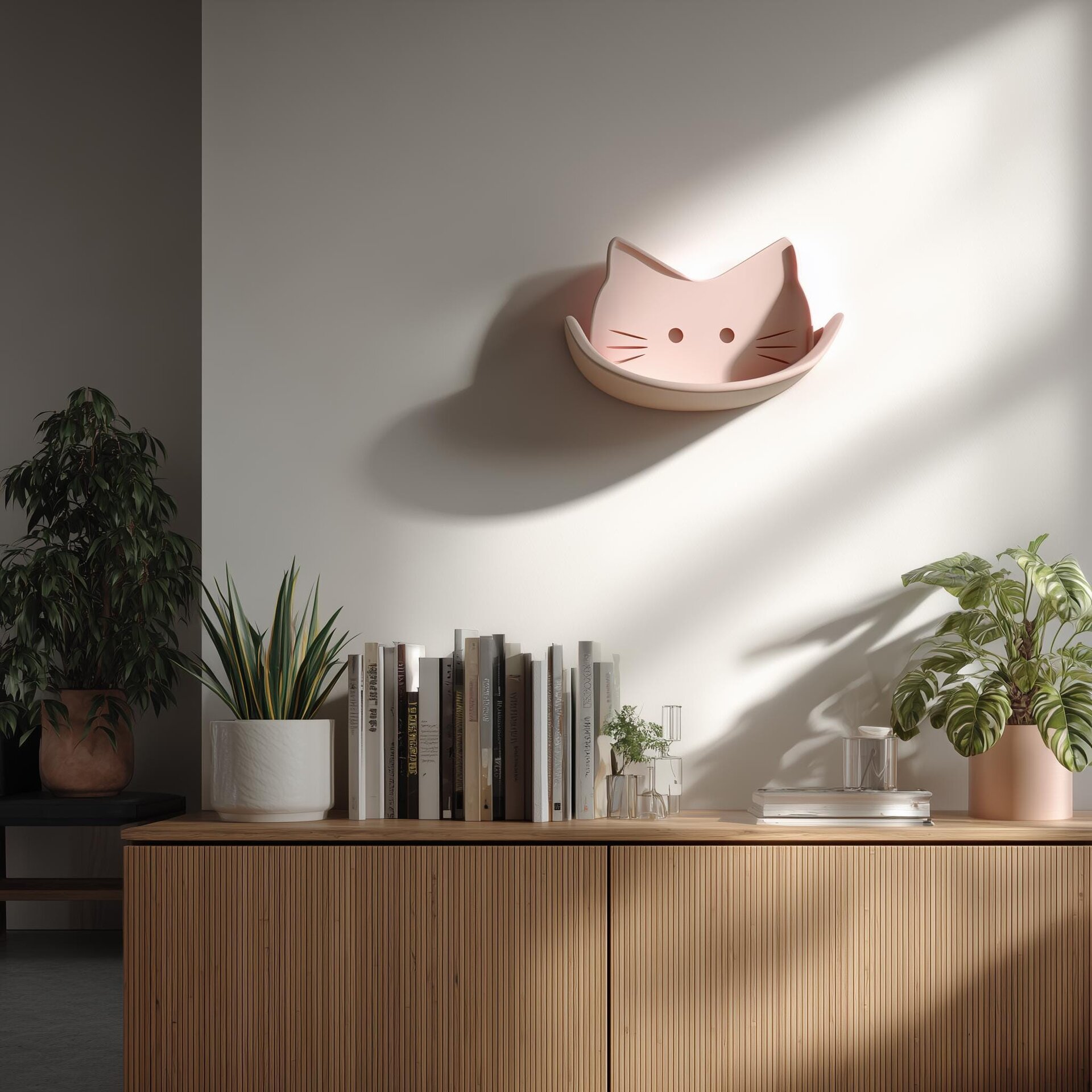 3D Printed Cat Face Wall Shelf
