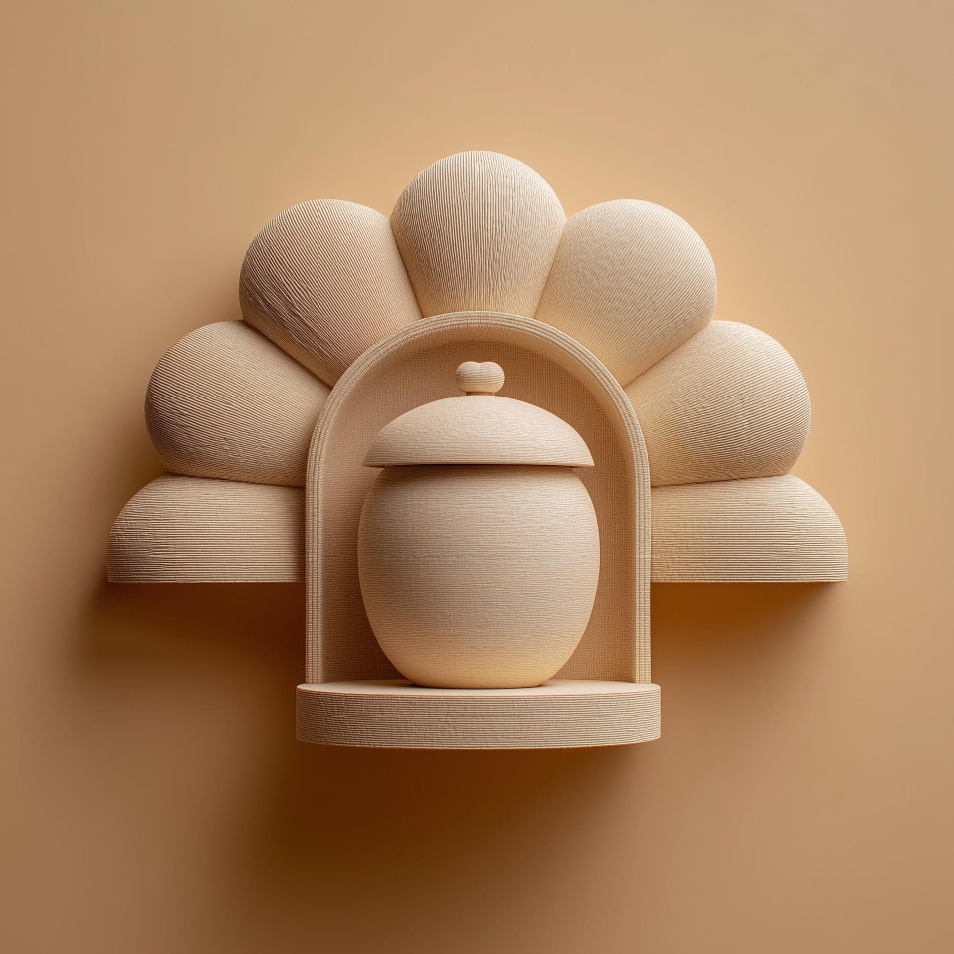 3D Printed Flower Memorial Wall Shelf with Urn