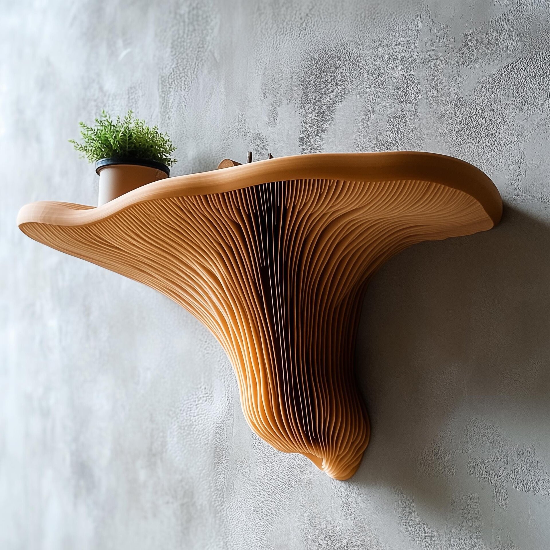 3D Printed Mushroom Floating Shelf | Gilled Wall Ledge