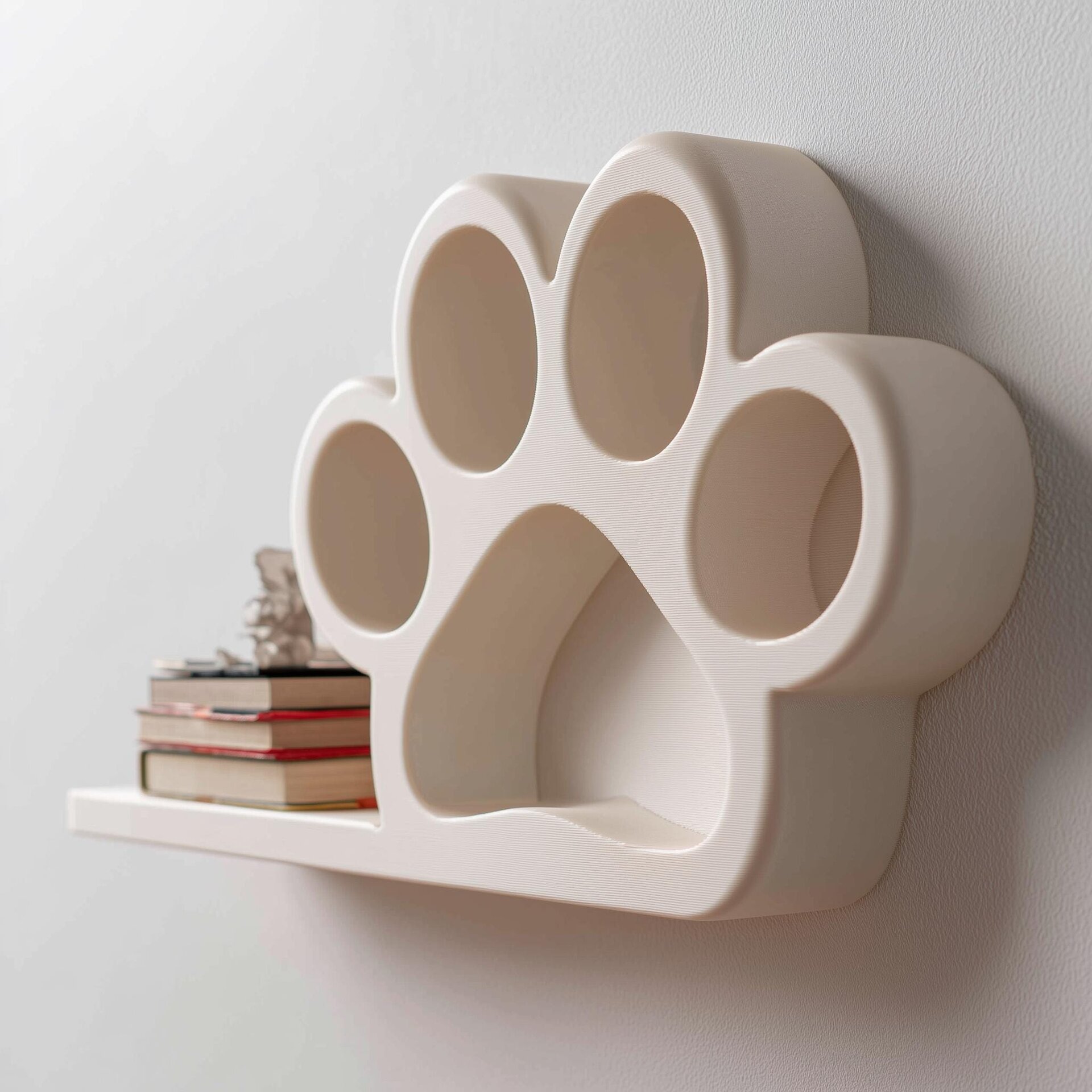 3D Printed Paw Print Wall Shelf