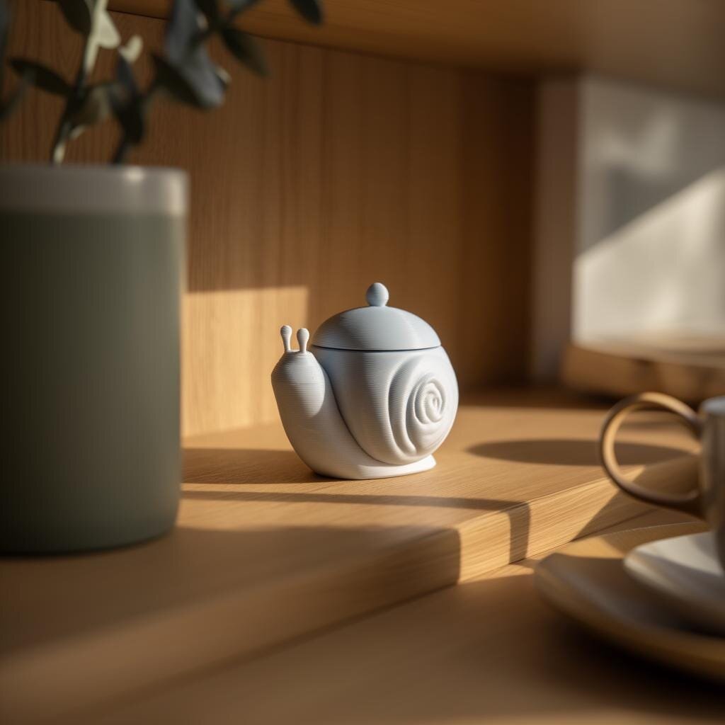 3D Printed Spiral Shell Snail Memorial Urn