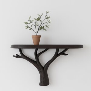 3D Printed Tree Branch Wall Shelf | Nature Floating Ledge