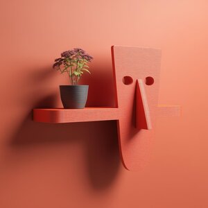 3D Printed Tentacled Character Face Wall Shelf | Fantasy Ledge