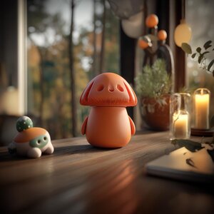 Mushroom Memorial Urn with Lid | 3D Printed Keepsake