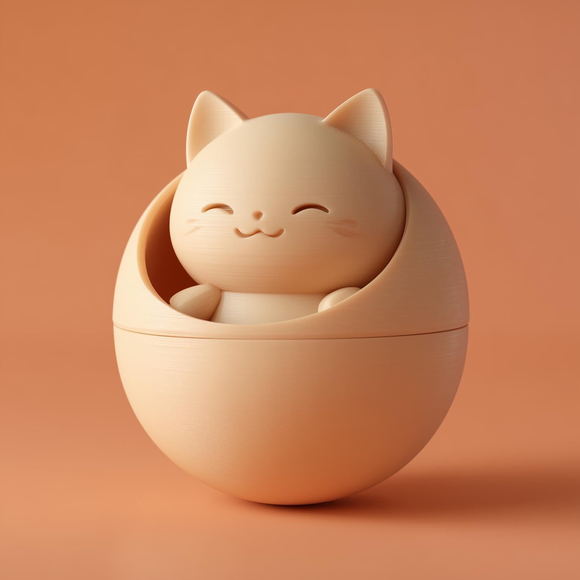 3D Printed Kawaii Cat Orb Memorial Urn
