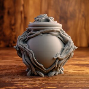 Root Wrapped Memorial Urn | 3D Printed Keepsake