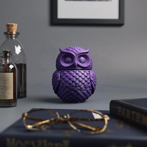3D Printed Detailed Owl Memorial Urn